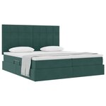 vidaXL Lit de Rangement avec matelas Vert foncé 180 x 200 cm Velours