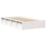 vidaXL Cadre de lit avec stockage Blanc 100 x 200 cm Bois massif