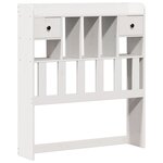 vidaXL Lit bibliothèque sans matelas blanc 90x190cm bois de pin massif