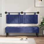 vidaXL Tête de lit suspendue Bleu police Velours