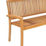 vidaXL Banc de jardin empilable et coussin 159 cm Bois de teck massif