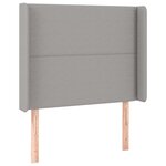 vidaXL Tête de lit avec oreilles Gris clair 93x16x118/128 cm Tissu