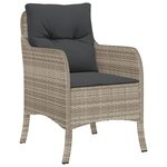vidaXL Chaises de jardin coussins lot de 2 gris clair résine tressée