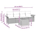 vidaXL Ensemble de canapé de jardin Manuel 5 Pièces Gris 55 x 55 x 37 cm
