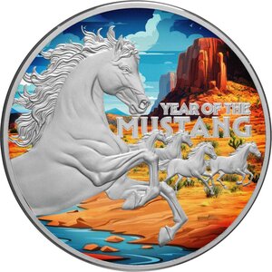 Pièce de monnaie en Argent 1 Dollar g 31.1 (1 oz) Millésime 2026 American Lunar Series MUSTANG