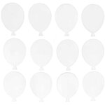 12 ballons en bois blanc - grand 52 mm
