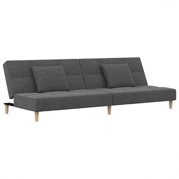 vidaXL Canapé-lit à 2 places avec deux oreillers gris clair tissu