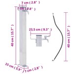 vidaXL Colonne à eau de jardin 40 cm acier inoxydable carré