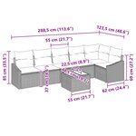 vidaXL Ensemble de Canapés avec coussin 7 Pièces Marron polyrotin