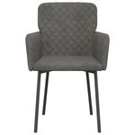 vidaXL Chaises à manger lot de 2 Gris foncé Velours