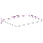 vidaXL Dessus de table 100x80x2 5 cm bord vivant bois massif manguier