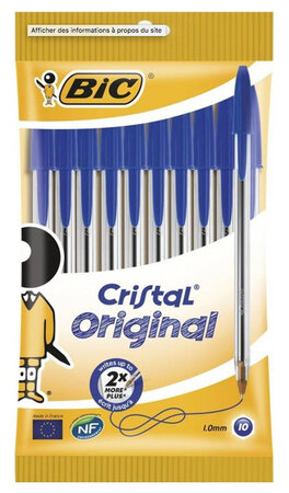 Bic Cristal Original Stylo Bleu (lot de 40 stylos)