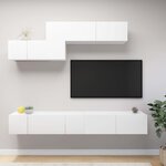 vidaXL Ensemble de meuble TV 6 Pièces Blanc Aggloméré