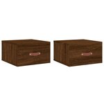 vidaXL Tables de chevet murales 2 Pièces chêne marron 35x35x20 cm