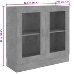 vidaXL Armoire à vitrine Gris béton 82 5x30 5x80 cm Bois d'ingénierie