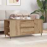 vidaXL Table basse with Drawer chêne artisanal 102 x 44 5 x 50 cm