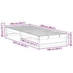 vidaXL Cadre de lit Marron 100 x 220 cm Pin massif