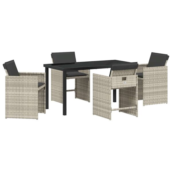 vidaXL Ensemble de salle à manger pour jardin 5 Pièces Gris clair