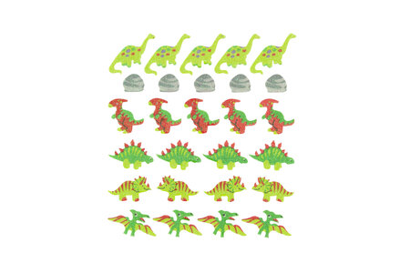 Sticker en mousse pailleté Dinosaures 27 pièces