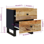 vidaXL Tables de chevet 2 Pièces 40x33x46 cm Bois de manguier solide