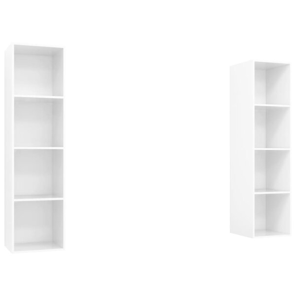 vidaXL Meubles TV muraux 2 Pièces Blanc brillant Bois d'ingénierie