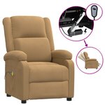 vidaXL Fauteuil électrique de massage Marron Velours