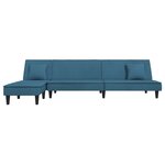 vidaXL Canapé-lit en forme de L bleu 255x140x70 cm velours