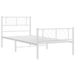 vidaXL Cadre de lit métal sans matelas avec pied de lit blanc 75x190cm