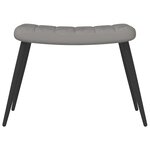 vidaXL Chaise de relaxation avec repose-pied Gris clair Velours