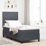 vidaXL Lit à ressorts avec matelas Gris foncé 90 x 200 cm Velours