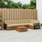 vidaXL Ensemble de canapés d'extérieur 6 pc Naturel et Beige