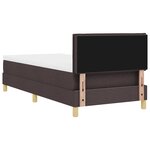 vidaXL Lit box spring avec matelas & LED marron foncé 100x200 cm tissu