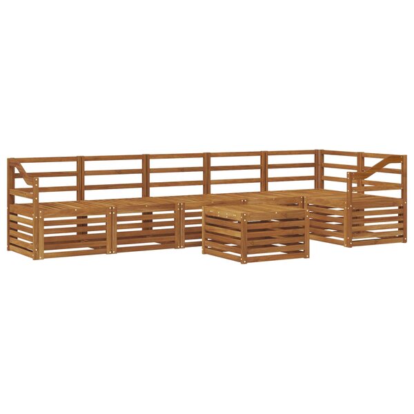 vidaXL Ensemble de canapés d'extérieur 7 pc Naturel Polyester