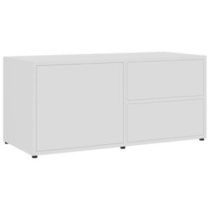 vidaXL Meuble TV Blanc 80x34x36 cm Bois d'ingénierie