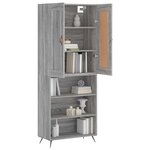 vidaXL Buffet haut Sonoma gris 69 5x34x180 cm Bois d'ingénierie