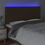 vidaXL Tête de lit à LED Marron foncé 180x7x118/128 cm Tissu