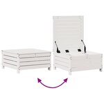 vidaXL Salon de jardin 5 Pièces avec coussins blanc bois massif de pin