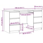 vidaXL Bureau vieux bois 140x50x77 cm bois d'ingénierie