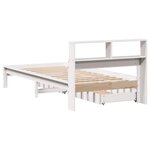 vidaXL Lit bibliothèque sans matelas blanc 90x200cm bois de pin massif