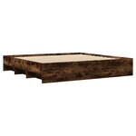 vidaXL Cadre de lit sans matelas chêne fumé 200x200 cm bois ingénierie