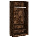 vidaXL Garde-robe chêne fumé 100x50x200 cm bois d'ingénierie