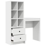 vidaXL Bureau avec tiroir avec étagère avec stockage 2 Pièces Blanc