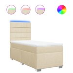 vidaXL Sommier à lattes de lit avec matelas Crème 80x200 cm Tissu