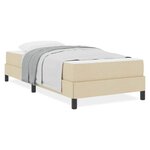 vidaXL Lit à ressorts avec matelas Crème 100 x 200 cm tissu
