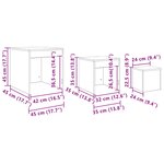 vidaXL Table basse 3 Pièces Chêne noir Bois d'ingénierie