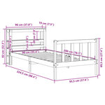 vidaXL Cadre de lit sans matelas 90x200 cm bois de pin massif