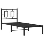 vidaXL Cadre de lit métal sans matelas avec tête de lit noir 75x190 cm