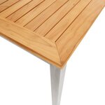 vidaXL Table à dîner de jardin 160x80x75cm Bois de teck massif et inox