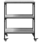 vidaXL Chariot de cuisine sonoma gris 60x41x76 cm bois d'ingénierie