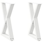 vidaXL Pieds de table à manger 2 pièces Blanc 60 x (72-73 3) cm Acier